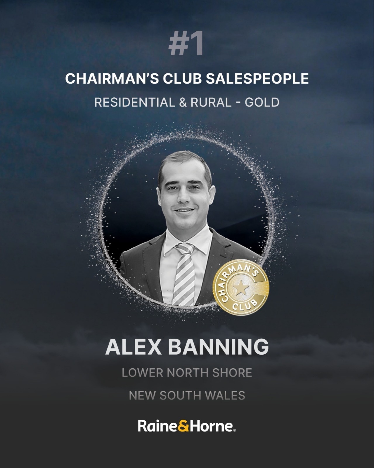 Alex Banning — #1 Chairman's Club Salespeople, Residential & Rural Gold